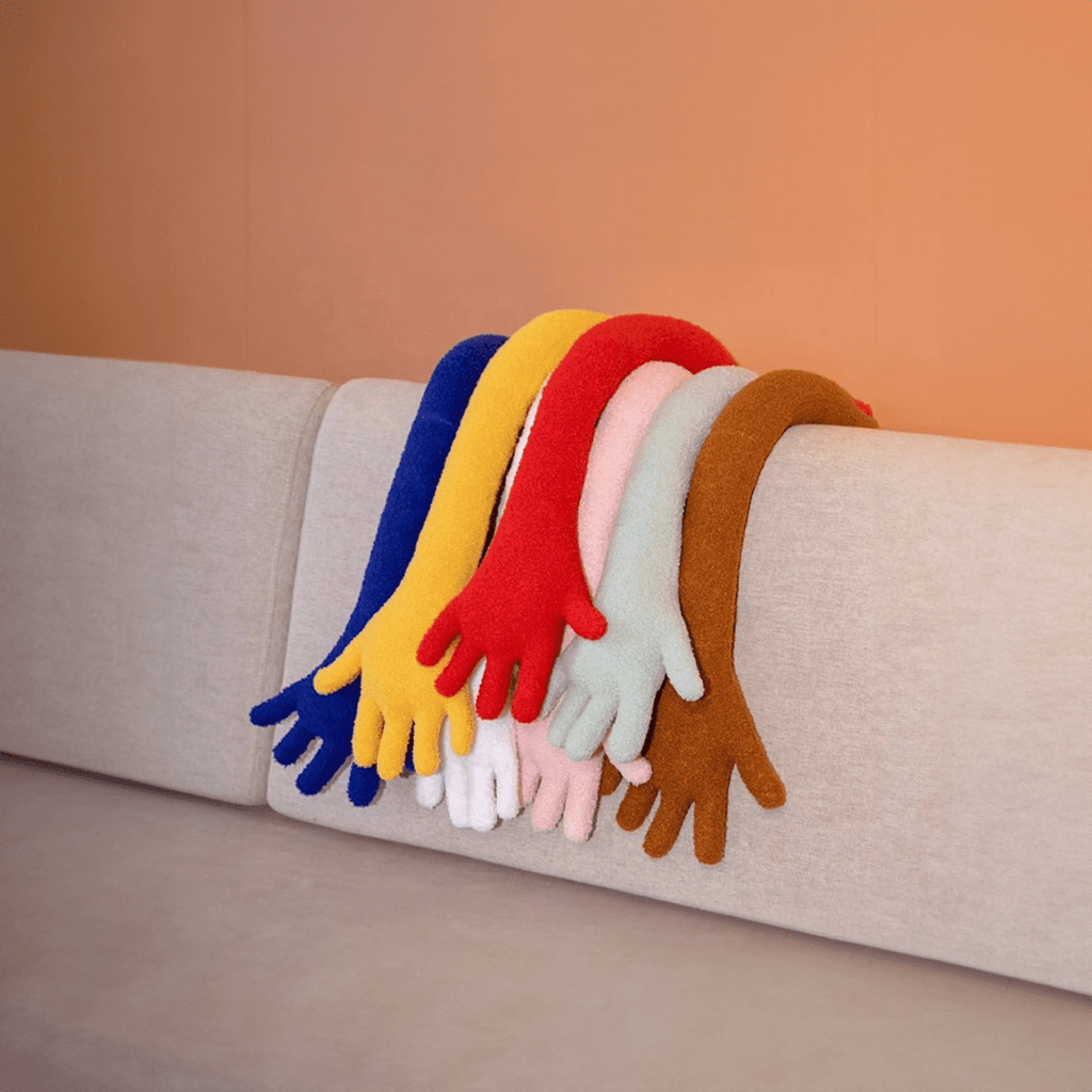Long Arm & Hand Plush Cushion - Soft Velvet Fun Decor