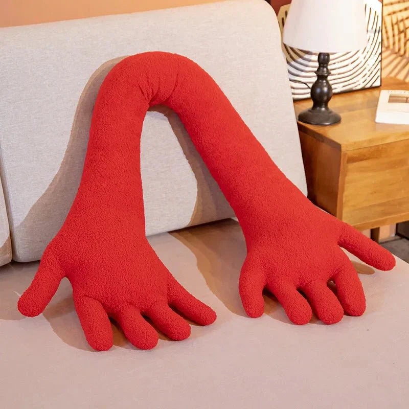 Long Arm & Hand Plush Cushion - Soft Velvet Fun Decor